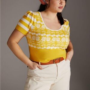 Maeve Trixie Sweater Tee - Yellow